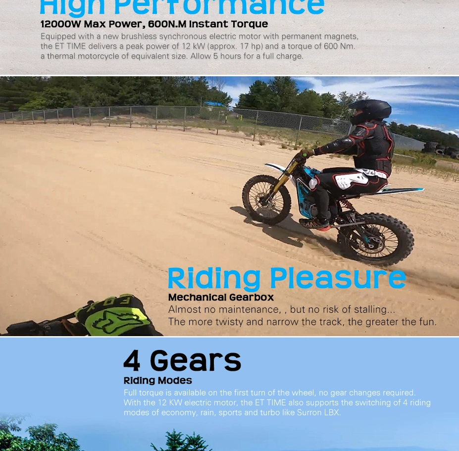 Adult Powerful 12kw Moto Electrique Time Et 12000W E Motorcycle Mountain Dirt Motocross Bike Electric Motorbike